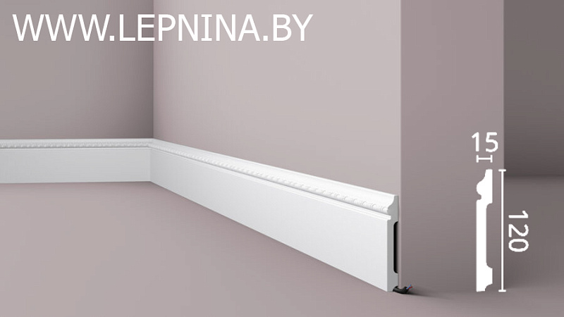 NMC WALLSTYL профиль FO1 выс.плотности 120х15мм белый 13шт/кор